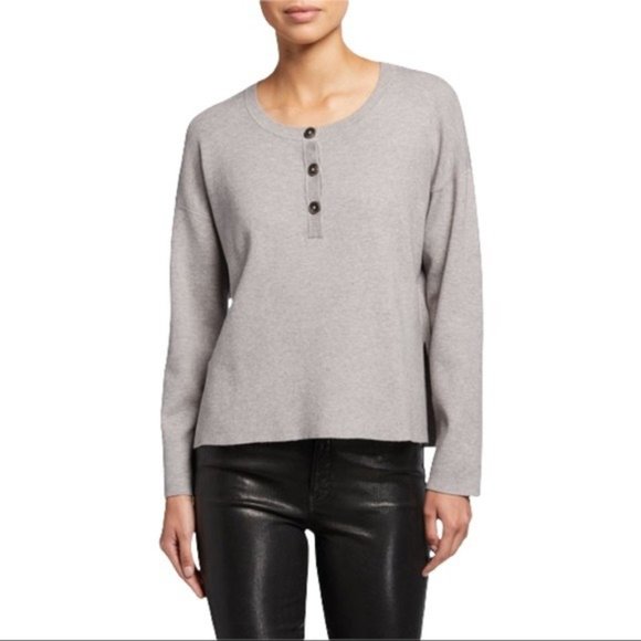 WAYF Kerry Lightweight Brushed Knit Pullover Sweater in Grey - Large - NWT - Picture 1 of 3